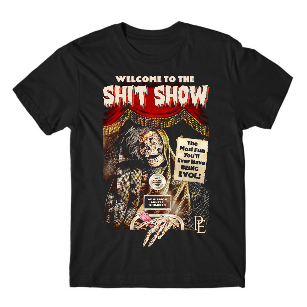 WELCOME TO THE SHIT SHOW - PREMIUM MEN'S S/S T SHIRT- BLACK