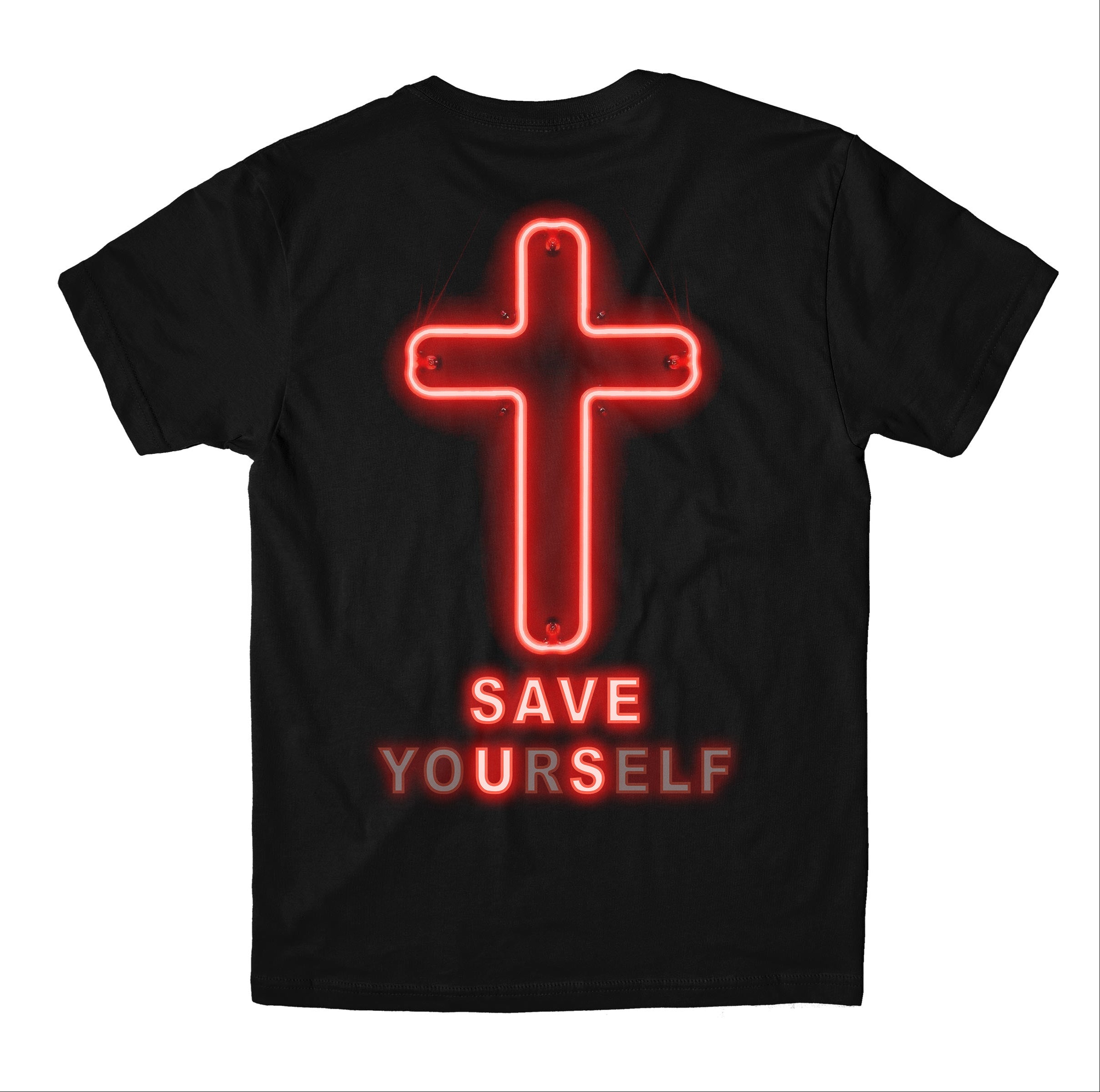 UNISEX SHORT SLEEVE NEON CROSS T SHIRT
