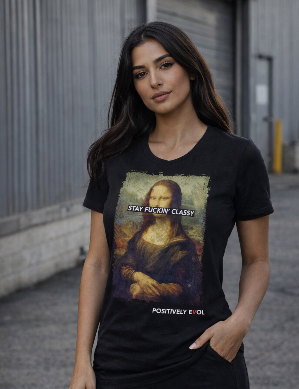 STAY FUCKIN' CLASSY - PREMIUM WOMEN'S S/S TEE - BLACK