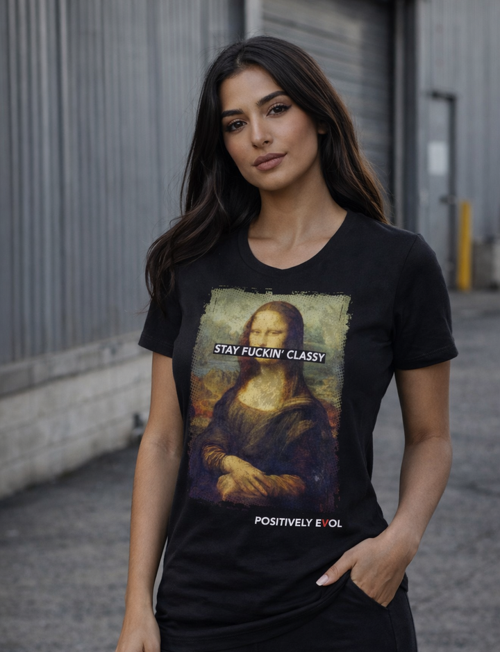 STAY FUCKIN' CLASSY - PREMIUM WOMEN'S S/S TEE - BLACK