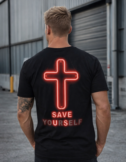 UNISEX SHORT SLEEVE NEON CROSS T SHIRT
