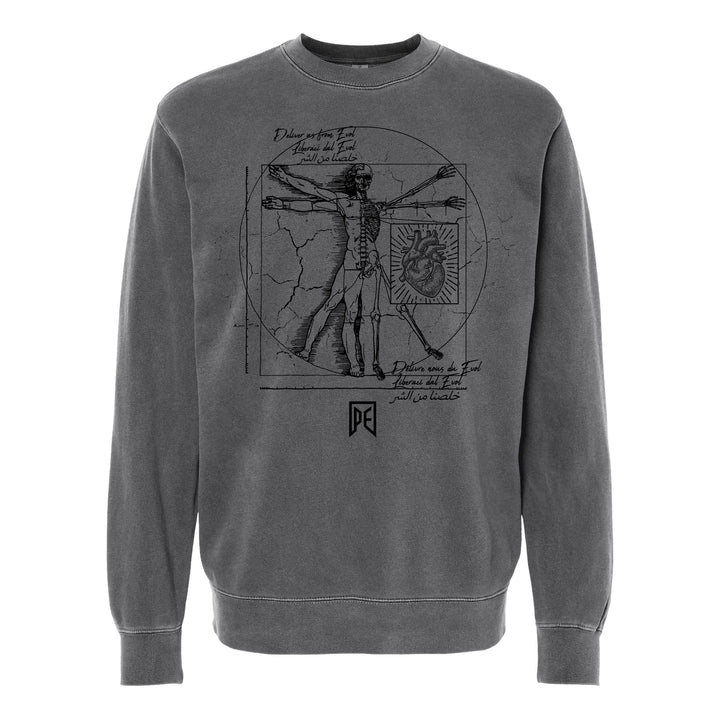 DELIVER US - PREMIUM MEN'S VINTAGE DYED SWEATSHIRT - CHARCOAL