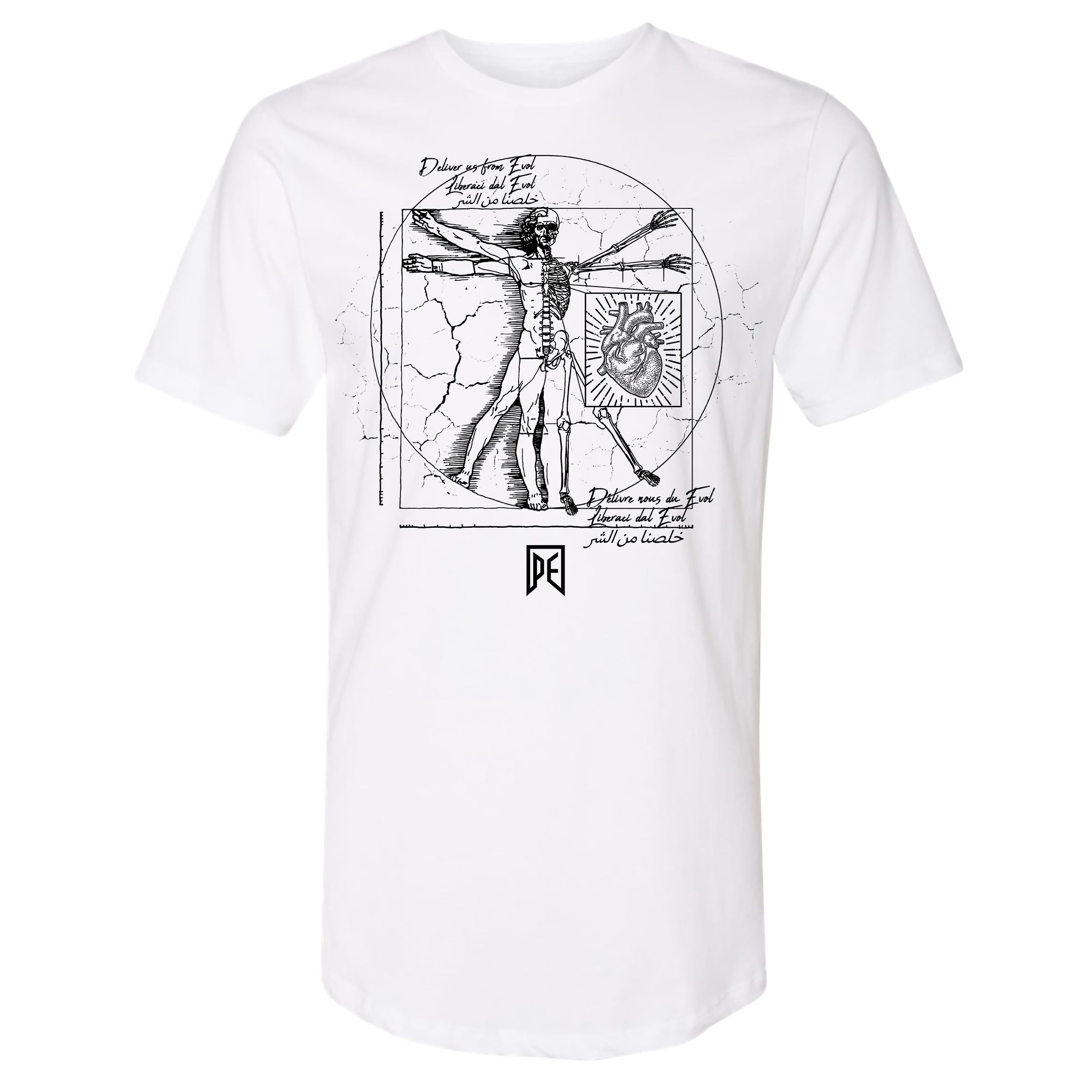 DELIVER US - PREMIUM MEN'S S/S LONG BODY T-SHIRT - WHITE