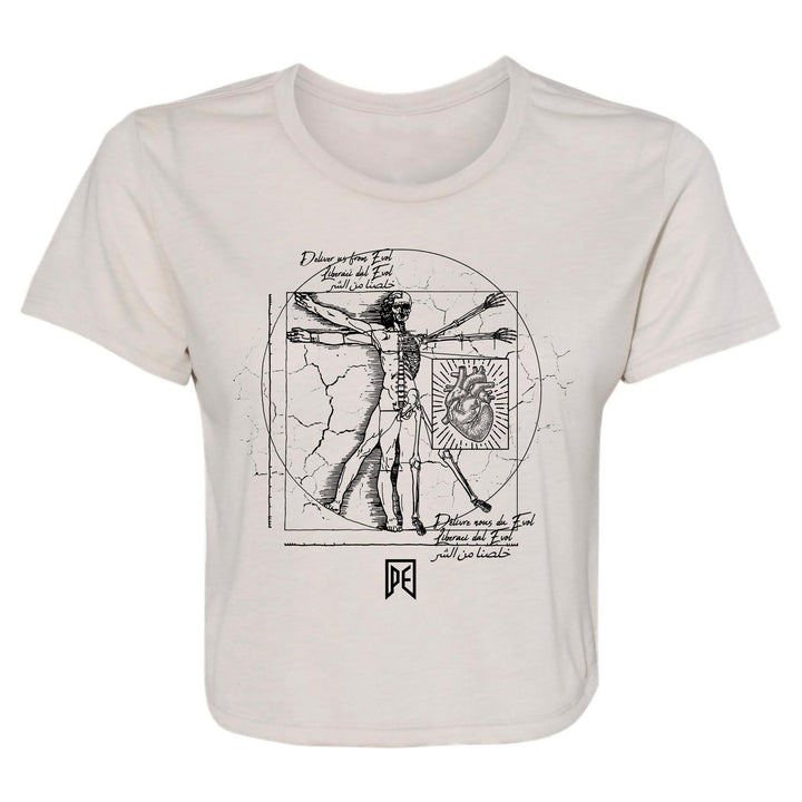 DELIVER US - PREMIUM WOMEN'S FESTIVAL CROP TEE - HEATHER DUST