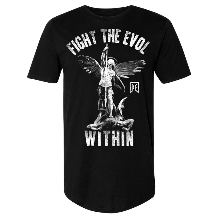 FIGHT THE EVOL WITHIN - PREMIUM MEN'S S/S LONG BODY T-SHIRT - BLACK
