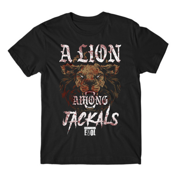 LION AMONG JACKALS - PREMIUM S/S T SHIRT - BLACK