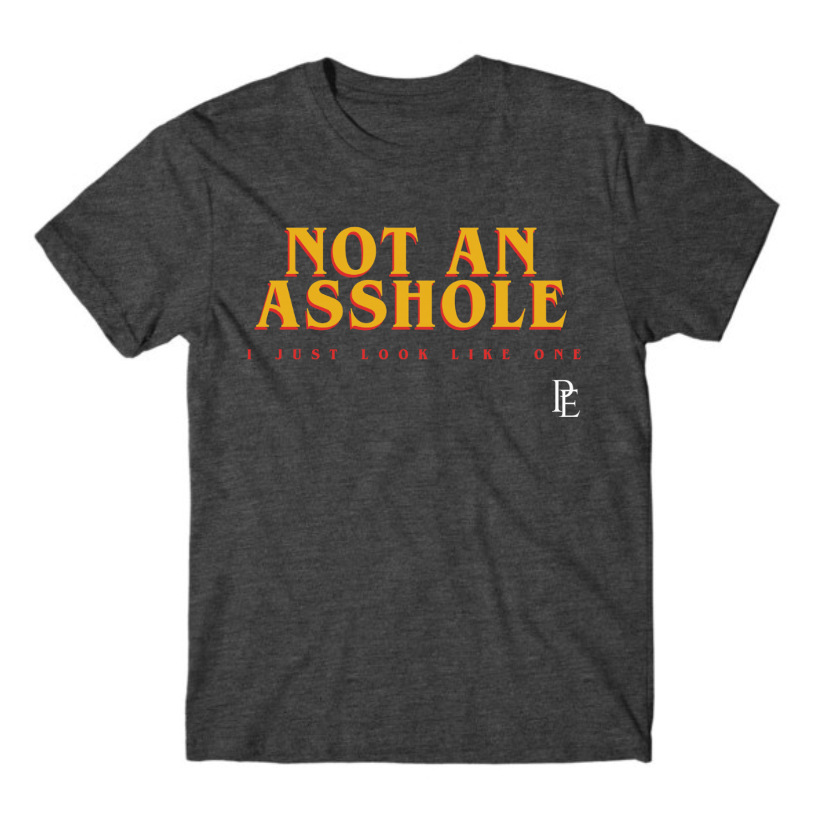 NOT AN ASSHOLE - PREMIUM MEN'S S/S T SHIRT- CHARCOAL GRAY HEATHER