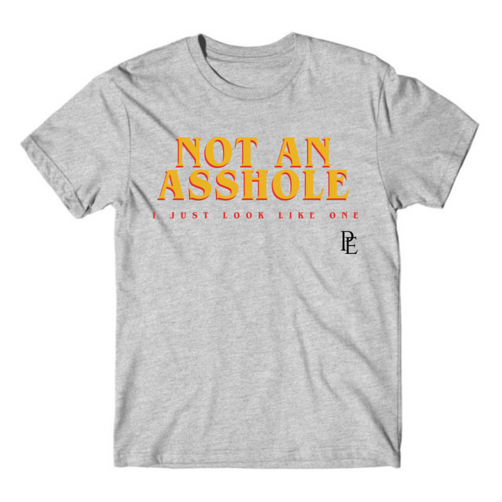 NOT AN ASSHOLE - PREMIUM MEN'S S/S T SHIRT - LIGHT GRAY HEATHER