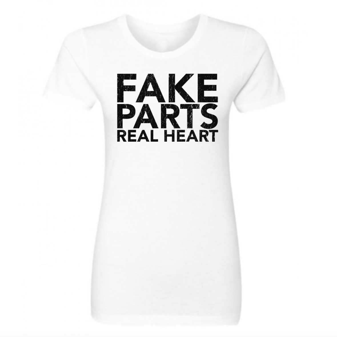 FAKE PARTS REAL HEART - PREMIUM LADIES S/S TEE - WHITE