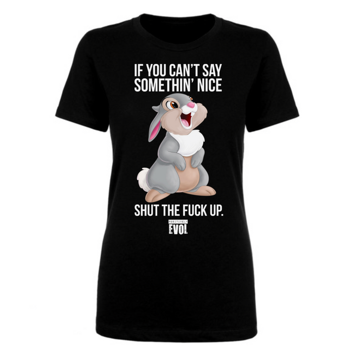 SHUT THE F#$K UP - PREMIUM WOMEN'S S/S TEE - BLACK