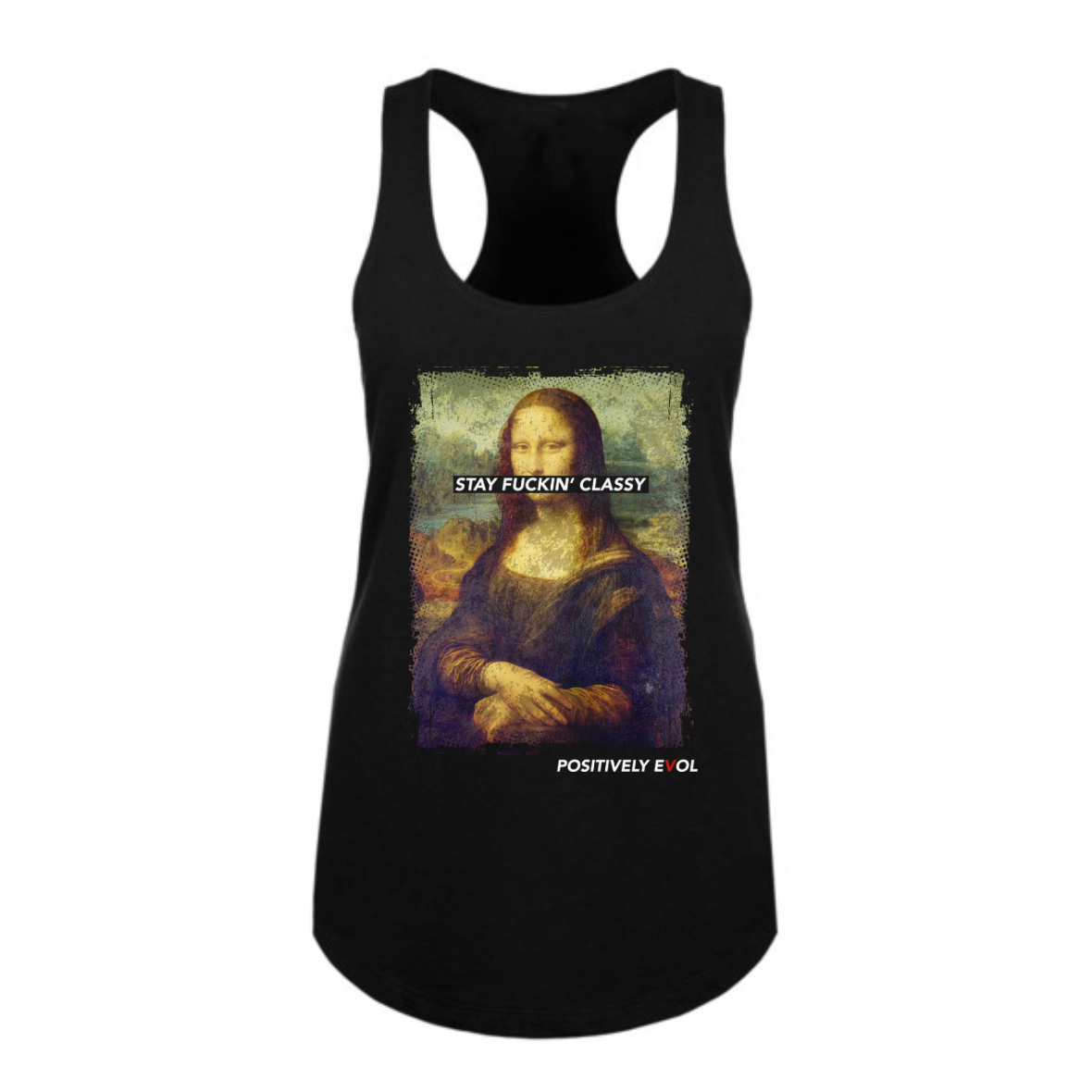 STAY FUCKIN' CLASSY - PREMIUM WOMEN'S RACERBACK TANKTOP - BLACK