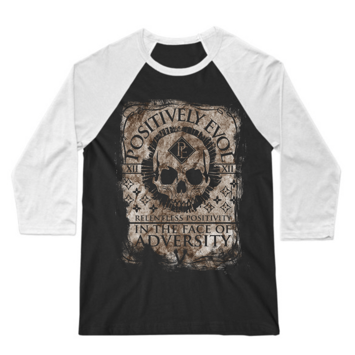PARCHMENT - PREMIUM 3/4 SLEEVE BASEBALL TEE - BLACK/WHITE