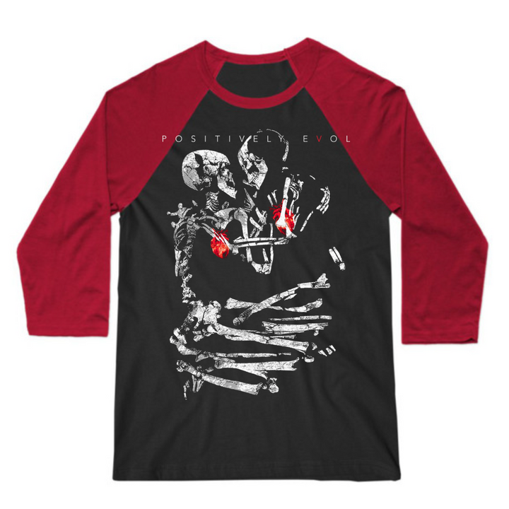 EMBRACE - PREMIUM 3/4 SLEEVE BASEBALL TEE - BLACK/RED