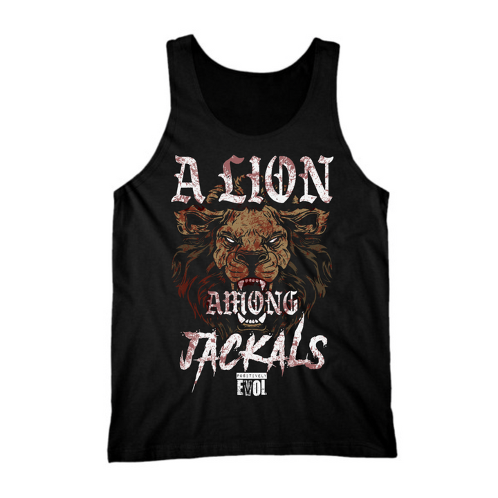 LION AMONG JACKALS - PREMIUM TANK TOP- BLACK